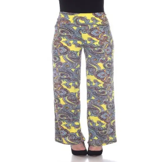 Women's Paisley Printed Palazzo Pants - White Mark image {5}