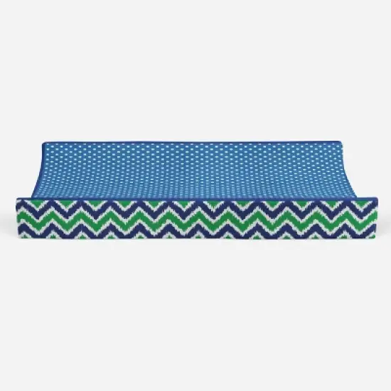 Bacati - MixNMatch Blue/Green Pin Dots Changing Pad Cover image {4}