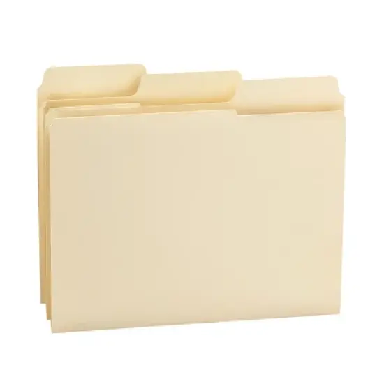 Smead SuperTab File Folder, Oversized Reinforced 1/3-Cut Tab, Guide Height, Letter Size, Manila, 100 Per Box (10395) image {2}