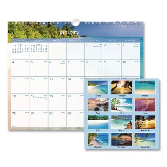 Tropical Escape Wall Calendar, Tropical Escape Photography, 15 x 12, Pale Blue/Multicolor Sheets, 12-Month (Jan to Dec): 2026 image {1}