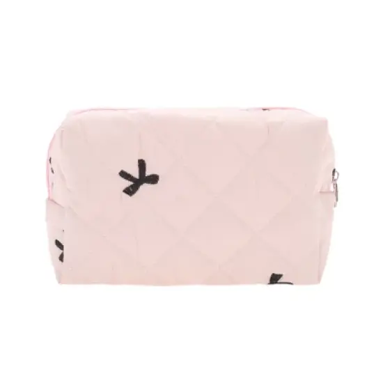 Unique Bargains Rectangle Bow Embroidery Makeup Bag 1 Pc image {6}