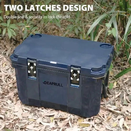 Hooure 60 Quart Cooler with Wheels, Ice Chests Portable Camping Cooler Holds Ice up to 6 Days, Leak-Proof Outdoor Insulated Cooler with Handle image {4}