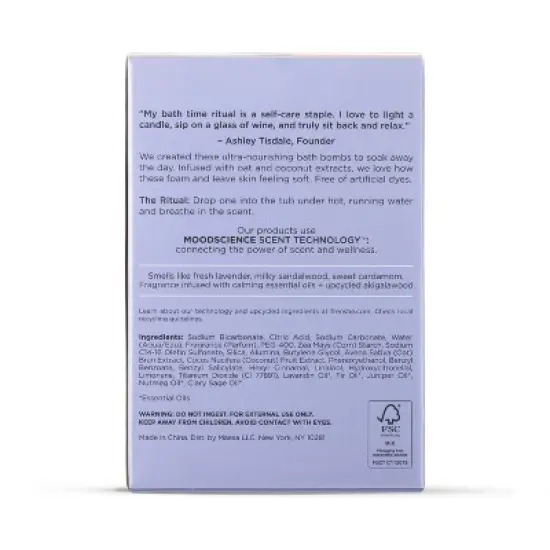 Being Frenshe Milky Moisturizing Bath Bomb Set with Essential Oils - Lavender Cloud - 6ct/3oz image {1}
