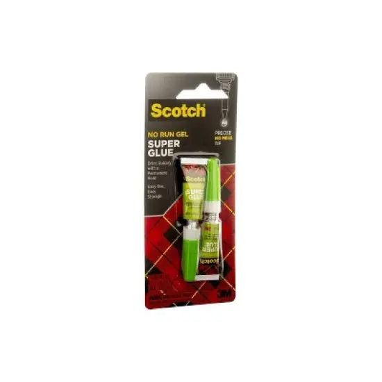 Scotch 2pk Super Glue .14oz: Fast Drying Clear Adhesive for Art, Stationery & Office Use image {6}