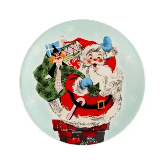 Mr. Christmas 8" Set of 4 Ceramic Pastel Plates image {5}