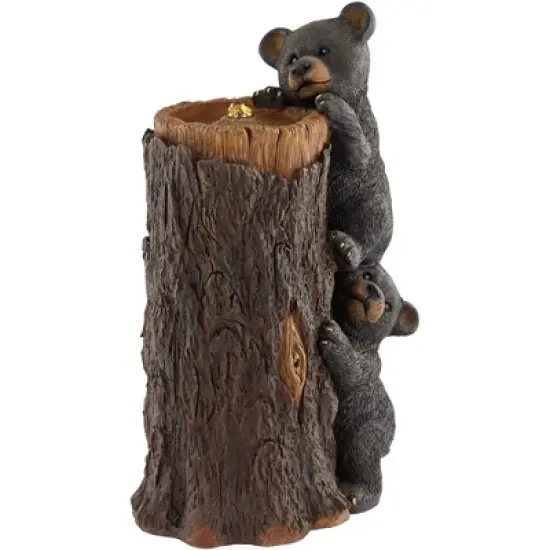 John Timberland Bears on Log Rustic Lodge Bubbler Outdoor Floor Water Fountain with LED Light 28 1/2" for Yard Garden Patio Home Deck Porch Exterior image {5}