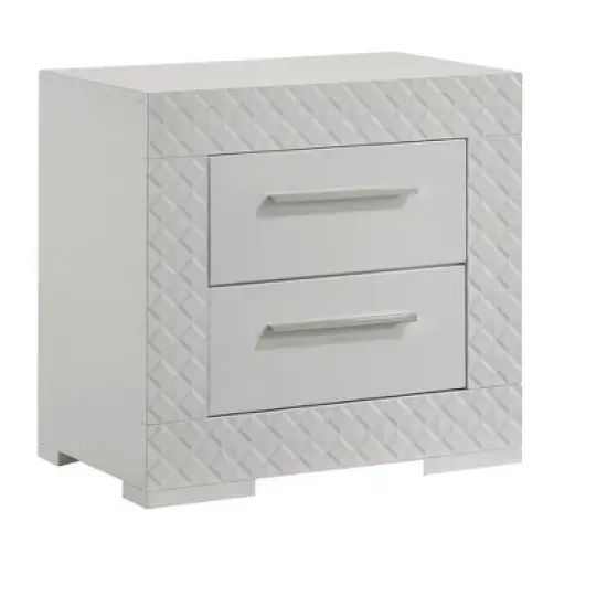 Blanca Modern Style 2-Drawer Night stand Made with Wood in White image {3}