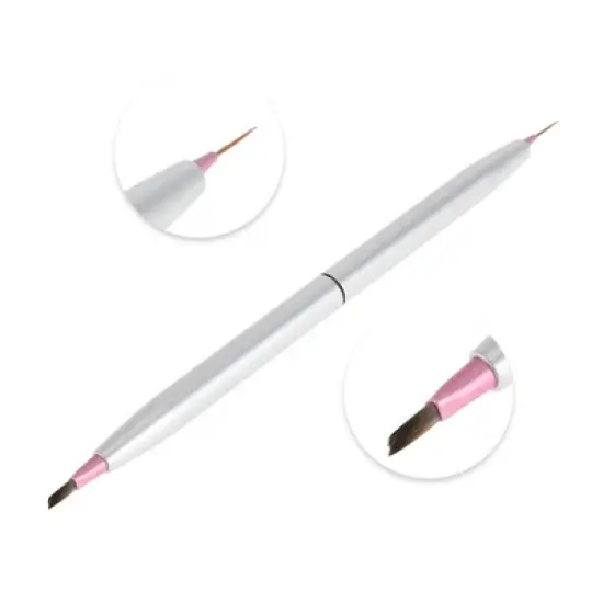Unique Bargains Double Head Nail Painting Brushes for Home DIY Pink 1 Pc image {2}