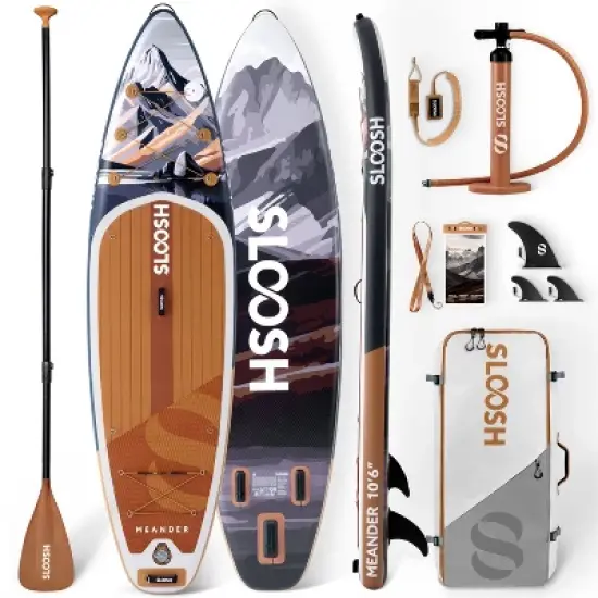 SLOOSH 10'6" Inflatable Stand Up Paddle Board with Premium Accessories, Non-Slip EVA Deck, Ultra-Light Carry Bag Pump, Meander SUP for Youth & Adults image {7}