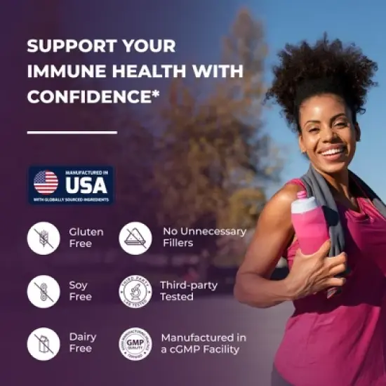 Sandhu's Elderberry Vitamin C and Zinc with Quercetin & Vitamin D3 for Immune Support (120 Capsules) image {6}