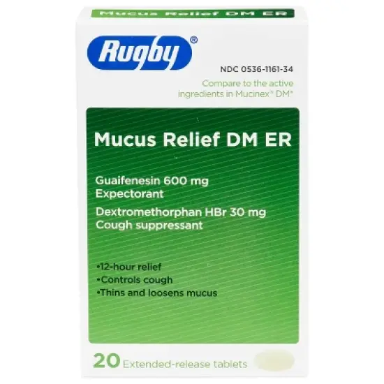 Rugby Mucus Relief DM ER 1200-60mg Tablet, 14 Ct image {6}