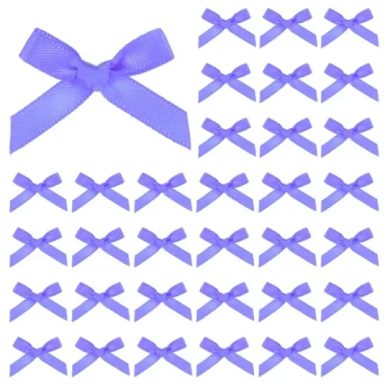Unique Bargains Polyester Craft Durable Satin Ribbon Bow 1.6x1 Inch 100 Pcs image {18}
