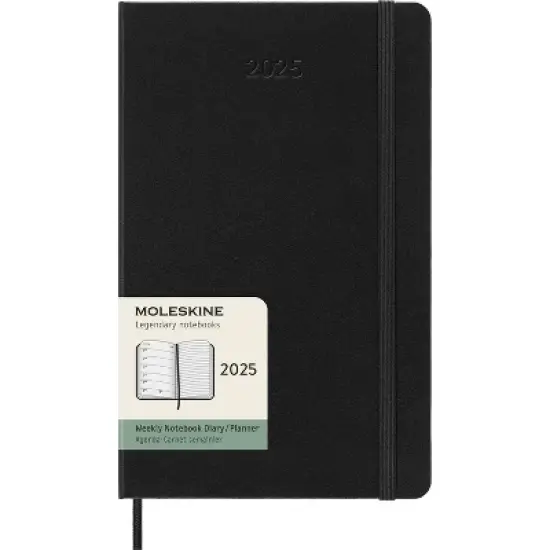 Moleskine 2025 Weekly/Monthly Planner 5.125"x8.25" Large Hardcover Black: Perforated Pages, Pockets, Elastic Closure image {7}