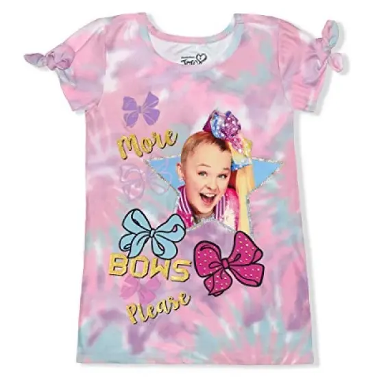 Nickelodeon Girl's Jojo Siwa More Bows Please Short Sleeve Tie Dyed Shirtdress for kids image {2}