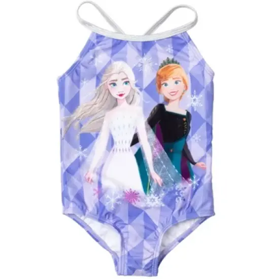 Disney Princess Anna Elsa Frozen Girls 2 Pack One Piece Bathing Suits Little Kid to Big Kid image {5}