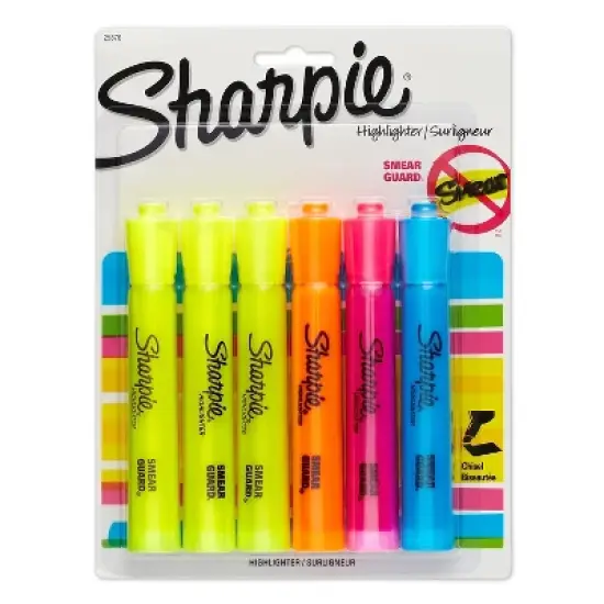 Sharpie Tank Highlighter Chisel Tip Assorted Colors 6/Pack 3 Packs (SAN25876PP-3) image {1}