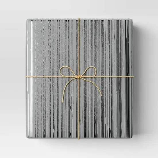 30&rdquo; 25 sq ft Christmas Roll Wrap Dripping Silver on Grey - Wondershop&trade; image {1}