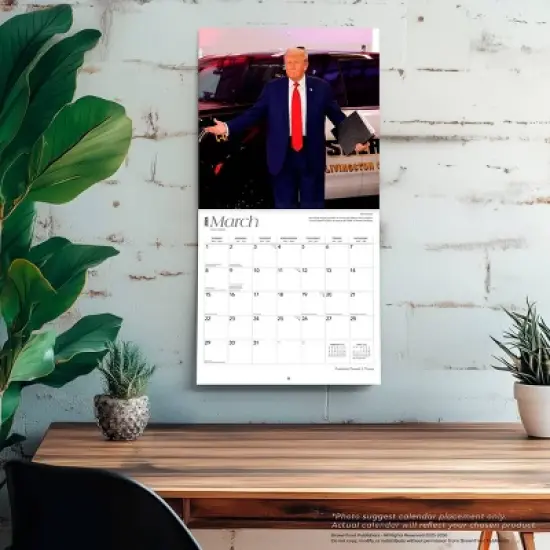 BrownTrout President Donald J. Trump 2026 12"x24" Hanging Square Wall Calendar Plastic-Free image {4}
