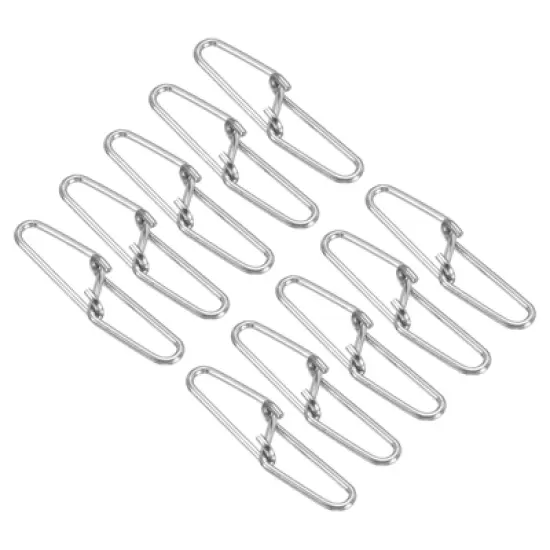 Unique Bargains Stainless Steel Quick Lock Design Fishing Swivels and Snaps 100 Pcs image {8}