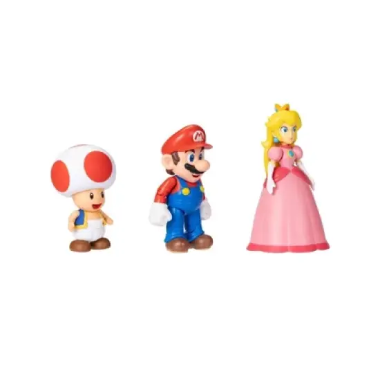 Nintendo Super Mario Toad, Mario, and Peach Action Figure Set - 3pk image {3}