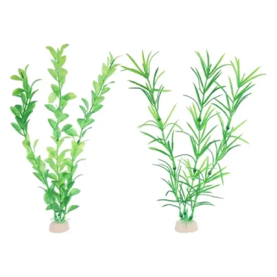 Unique Bargains Aquarium Plastic Fish Tank Artificial Plants Green 3 Pcs image {4}