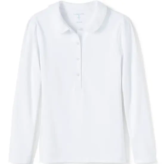 Lands' End Girls Long Sleeve Peter Pan Collar Polo Shirt image {5}
