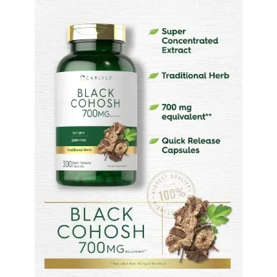 Carlyle Black Cohosh 700mg | 300 Capsules image {3}