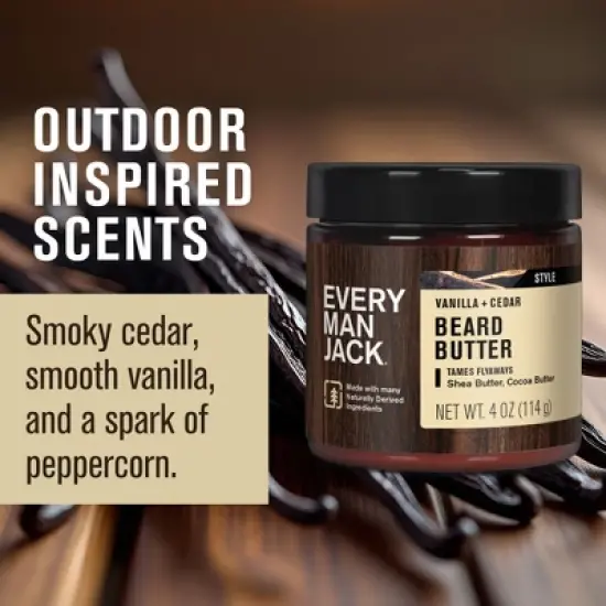 Every Man Jack Beard Butter - Vanilla + Cedar - 4oz image {3}