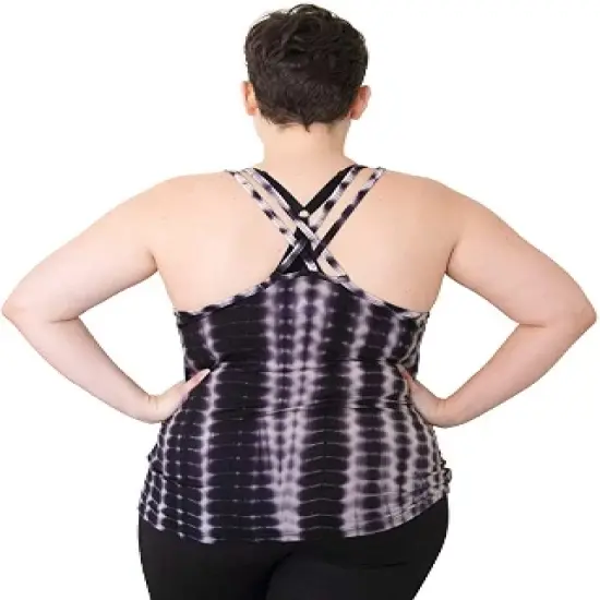 Bamboobies Easy Access Nursing Tank Top, Maternity Clothes for Breastfeeding, Shibori, X-Large image {2}