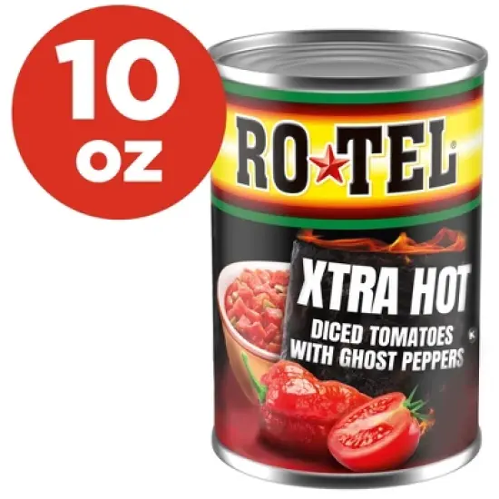 Rotel Xtra Hot Diced Tomatoes with Ghost Peppers - 10oz image {7}