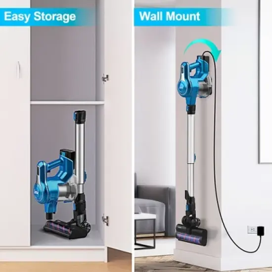 INSE S63 Cordless Vacuum with 2 Batteries 28Kpa Powerful Suction image {5}