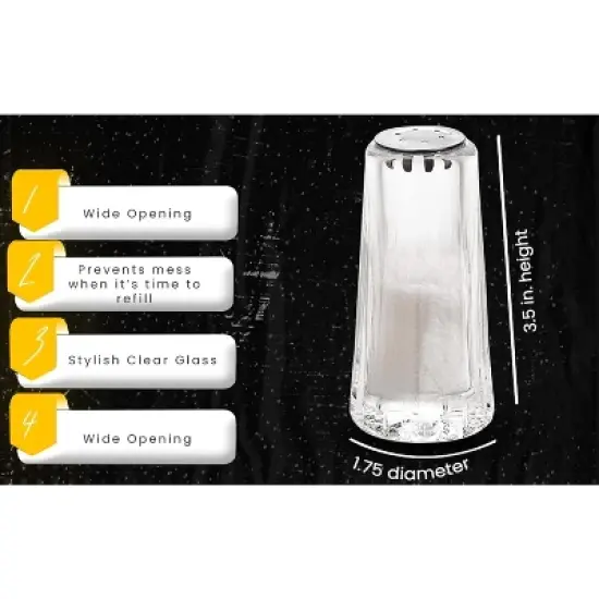 YBM Home 1.5 ounce Salt and Pepper Shakers with Stainless Steel Lid,12-Pack image {2}