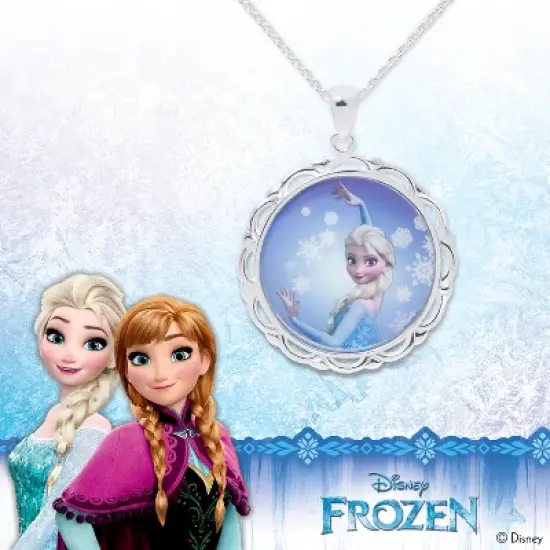 Disney Frozen Elsa Silver Plated Pendant, 18" image {3}