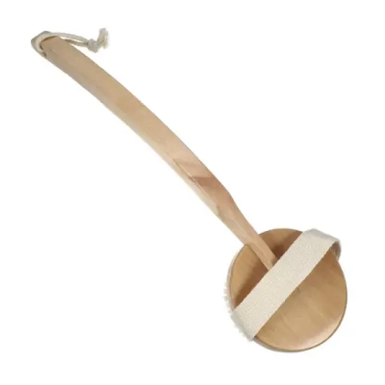 Unique Bargains Long Curved Handle Bath Brush for Shower 15.94" Length Yellow 1 Pc image {5}