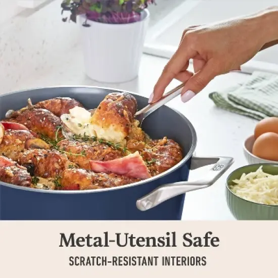 Calphalon 7qt Premier Ceramic Dutch Oven With Cover Midnight: Nonstick Cooking Pot, Oven Safe, Dishwasher Safe image {5}