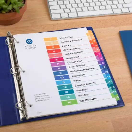 Avery Dividers for 3 Ring Binders, 15 Tabs per Set, Customizable Table of Contents, Multicolor Tabs (3 Sets of 11074) image {5}