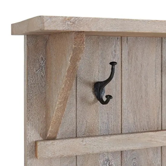 70" Castleton Mango Wood Hall Tree Driftwood - Alaterre Furniture image {5}