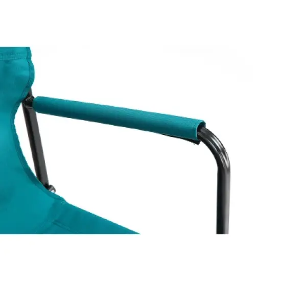 DOMETOUR Outdoor Freestyle Rocker Folding Camping Chair with Durable Armrests, Drink Holder & Comfortable Backrest - Blue image {3}