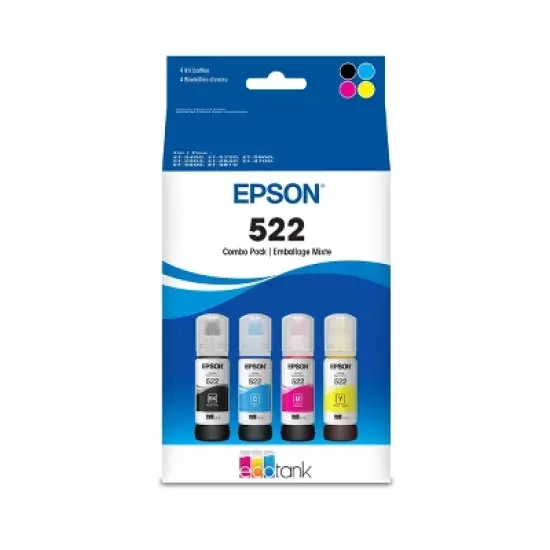 Epson 522 Combo-Pack Ink Bottles - Black Cyan Magenta Yellow (T522120-BCS) image {7}