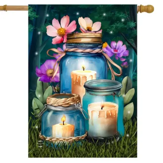Briarwood Lane Spring House Flag 40x28 For Outdoor Be a Light Jars For Spring House Flag image {1}