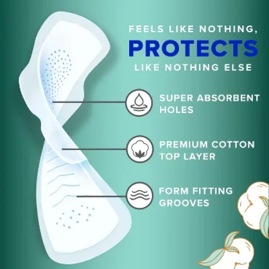 Always Extra Heavy Overnight Pure Cotton Pads with Wings - Size 5 - 18ct image {2}