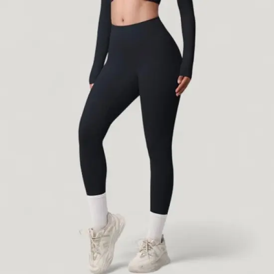 Anna-Kaci Active Women's High Waist Leggings with Side Pockets and Seamless Stretch Fabric for Active and Everyday Wear image {2}