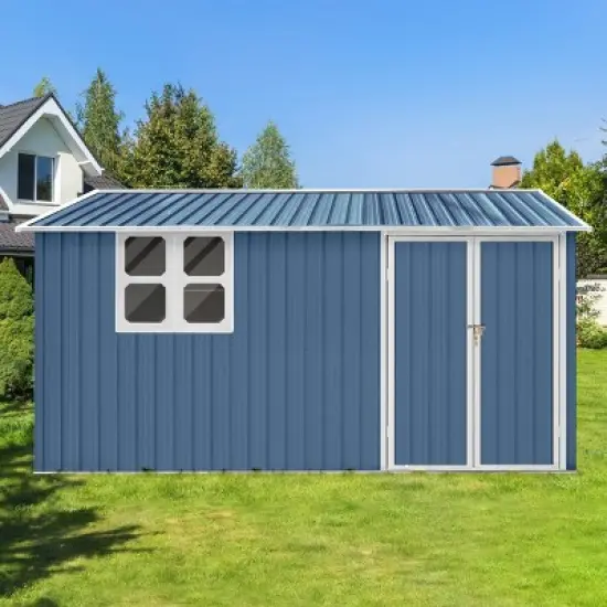Coolbibila-10Ftx12Ft Storage Sheds, Metal Sheds With Waterproof Roofs And Durable Metal Frame, Tool Sheds With Lockable Doors And Window image {7}
