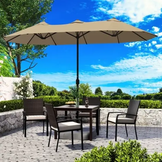 UPTION Double-sided Outdoor Patio Umbrella image {2}
