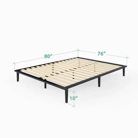 Parker Platform Bed Frame with Tapered Legs Black - Zinus image {5}