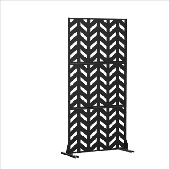 PexFix 72 in. H x 35 in. W Outdoor Metal Privacy Screen Garden Fence Arrow Pattern Wall Applique in Black image {2}