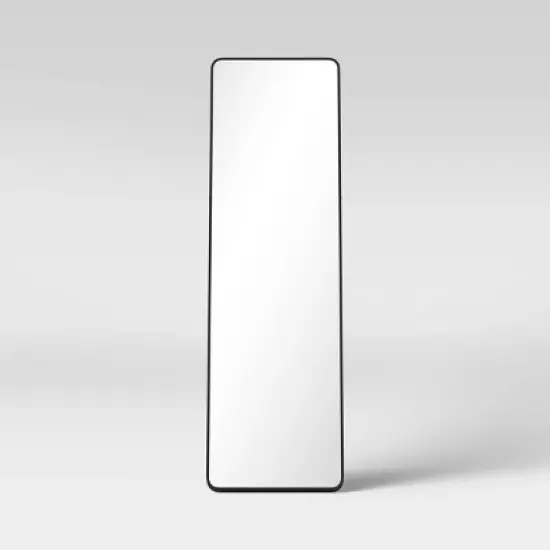 18" x 60" Metal Aluminum Cheval Floor Mirror Black - Threshold&trade; image {2}