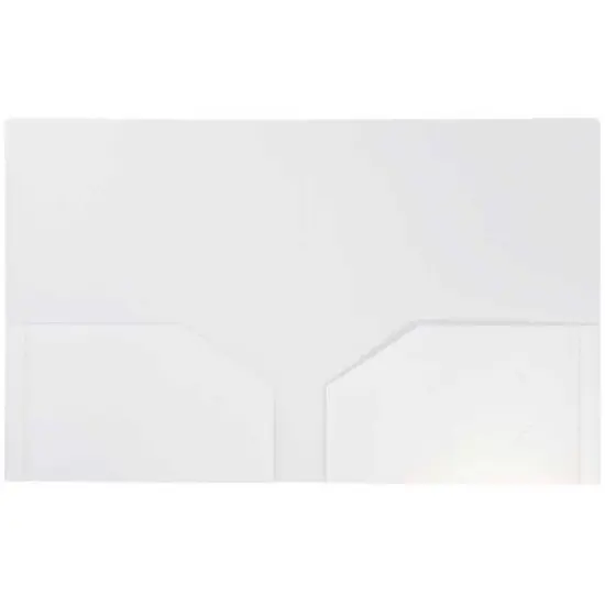 JAM 6pk 2 Pocket Heavy Duty Plastic Folders - White image {2}