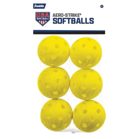 Franklin Sports USA 90MM Plastic Softball Training Balls 6pk - Yellow image {1}