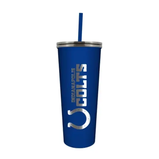NFL Indianapolis Colts 24oz Skinny Tumbler with Straw image {1}